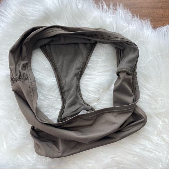 Tommy Bahama | Olive Green Brown Pearl Underwire Halter Bikini Top & Bottoms 34C - Picture 6 of 6